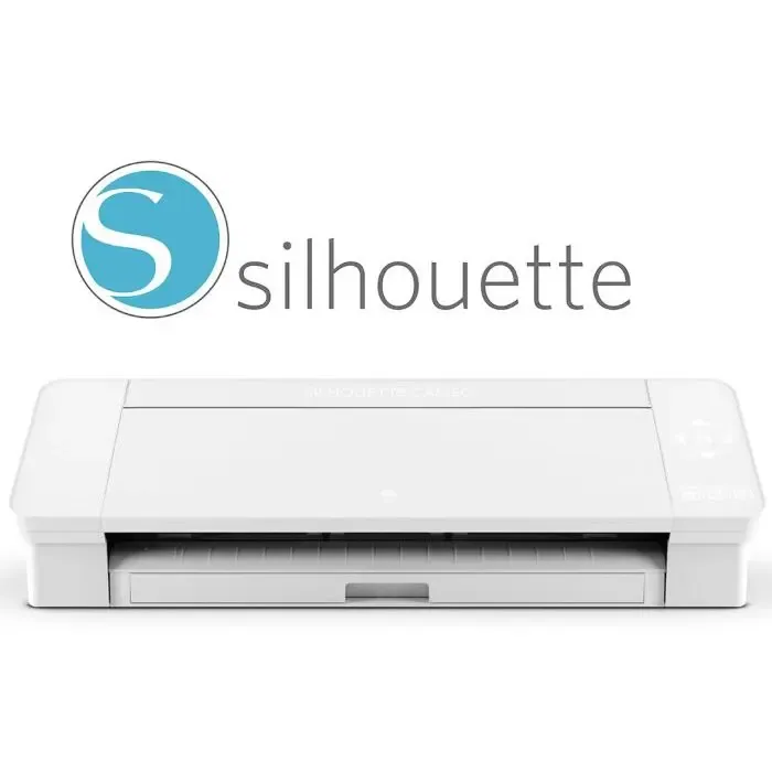 Machine de découpe Silhouette Caméo 4 blanche sous le logo Silhouette