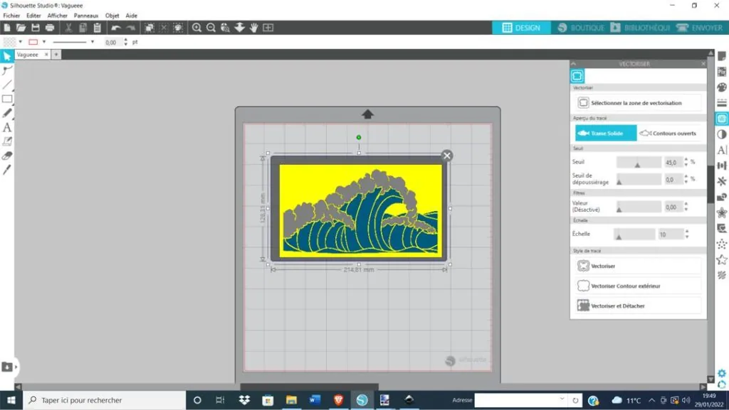 Vectorisation sur Silhouette Studio