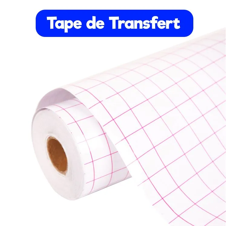 Rouleau de tape de transfert quadrillé pour vinyle adhésif