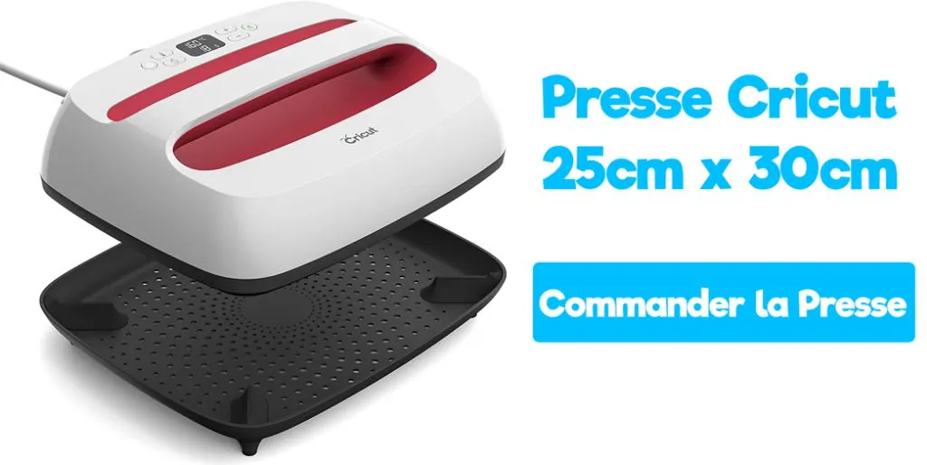 Presse Cricut EasyPress 25 x 30 cm et son tapis : commander la presse