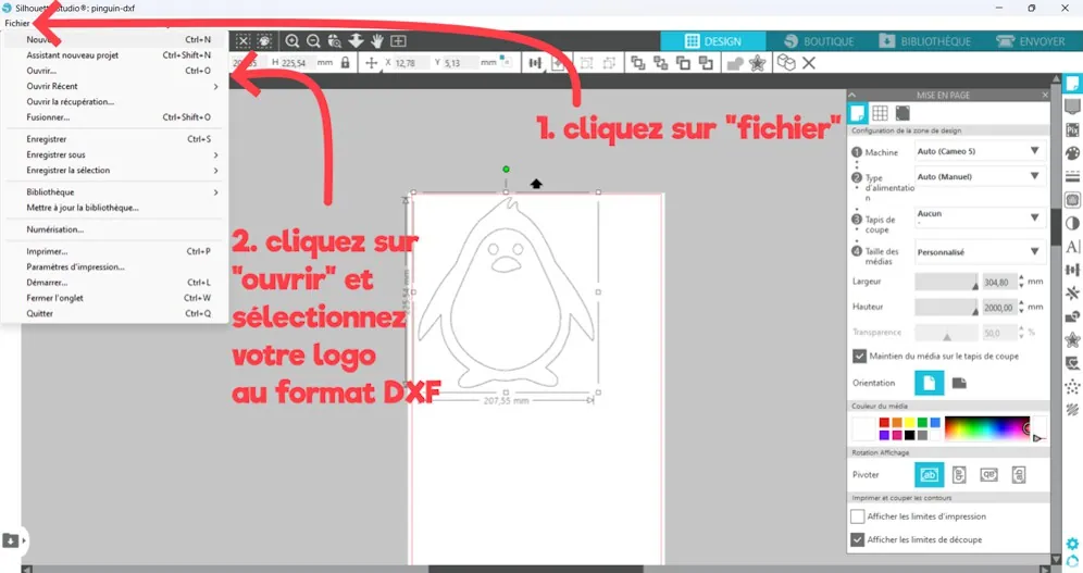 Logo au format DXF dans Silhouette Studio