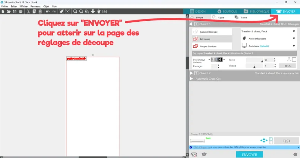 Page envoyer silhouette studio