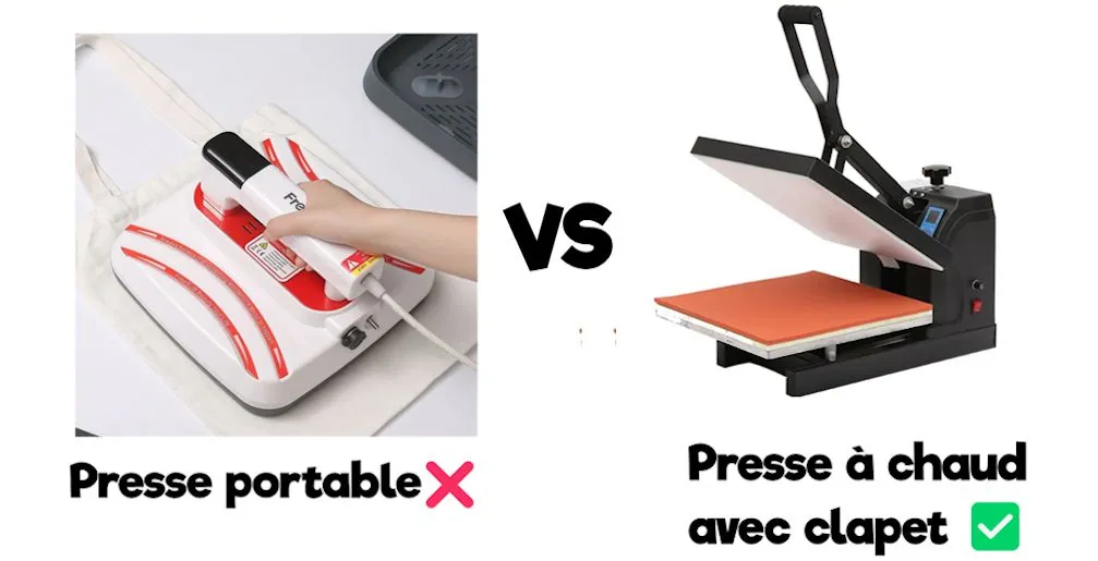 Presse portable ou presse à chaud avec clapet