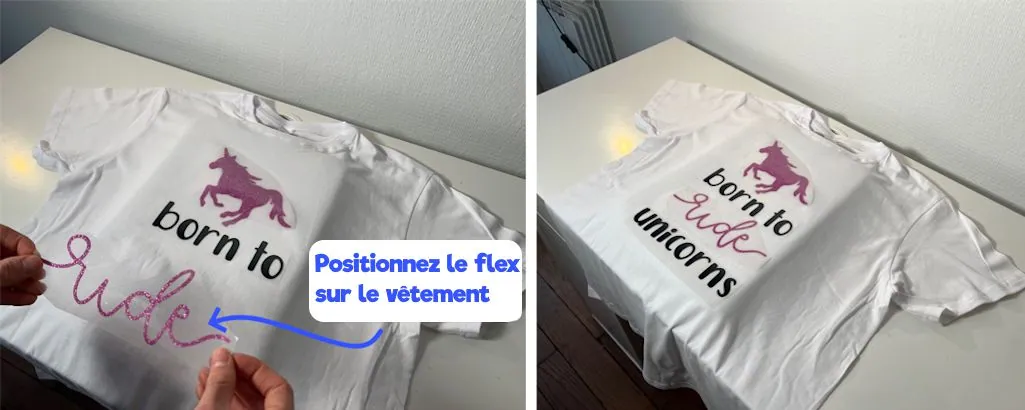 Positionnez le flex thermocollant sur le vêtement