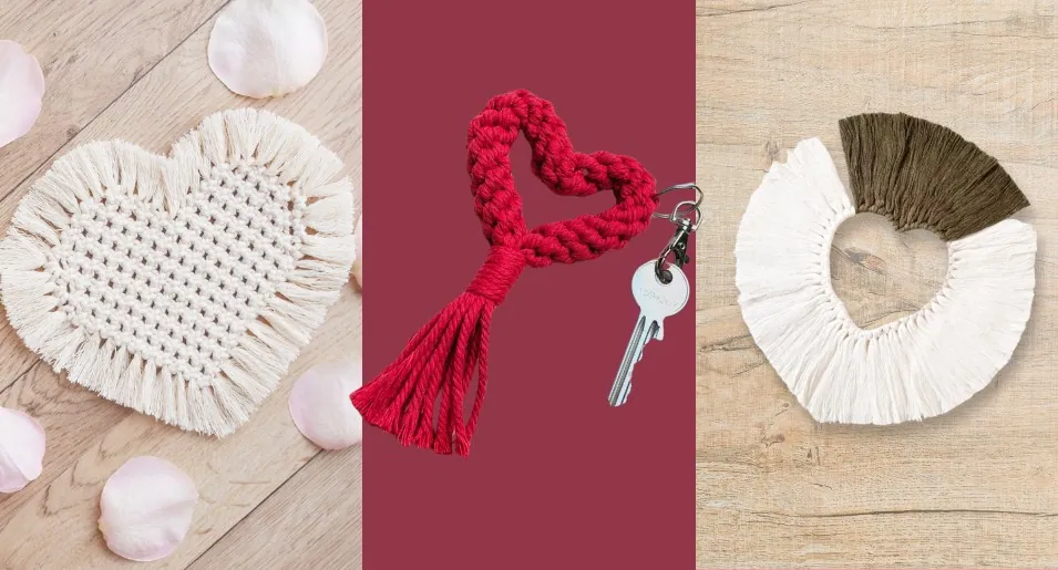 DIY macrame saint valentin