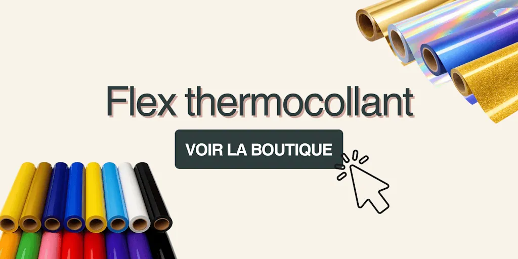 Flex thermocollant, voir la boutique : rouleaux de flex colorés, pailletés et holographiques